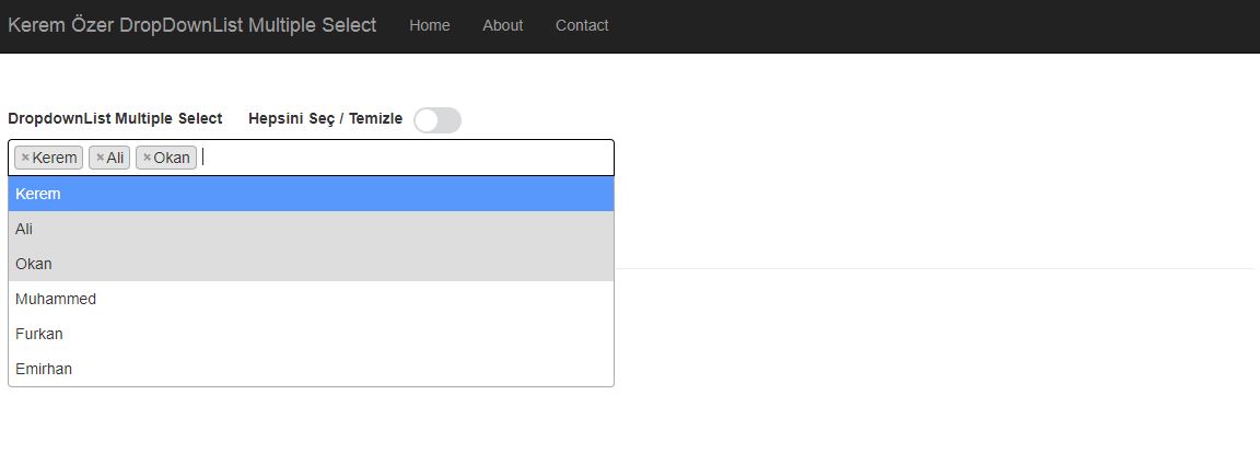 ASP NET Core Dropdownlist Multiple Select | Kerem Özer | Not Defteri